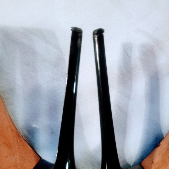 Alexander McQueen Black Leather Ankle Stiletto Booties Platform Peep Toe Heels - Picture 12 of 15